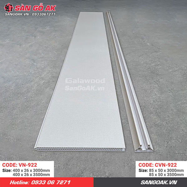 Tấm vách ngăn nhựa vân vải xám ghi Galawood VN-922